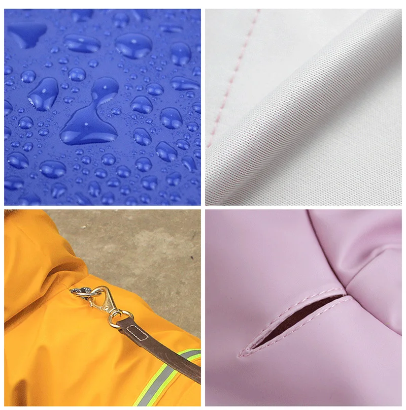

Waterproof Pet Dog Raincoat Reflective Zipper Clothes High Neck Hooded Jumpsuit For Small Big Dogs Overalls Rain Cloak Labrador