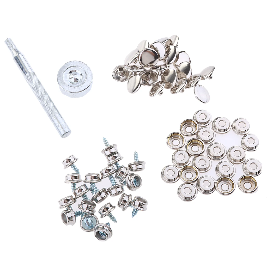 

62 Pieces Boat Marine Canvas Snap Cover Button + Socket Fastener 3/8'' Studs Screw