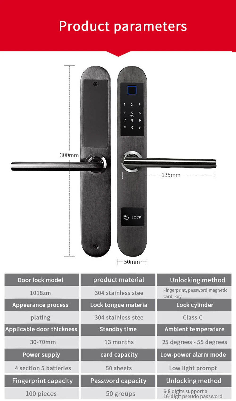 Отпечатков пальцев Дверной замок Пароль безопасности Keyless IC карты электронная