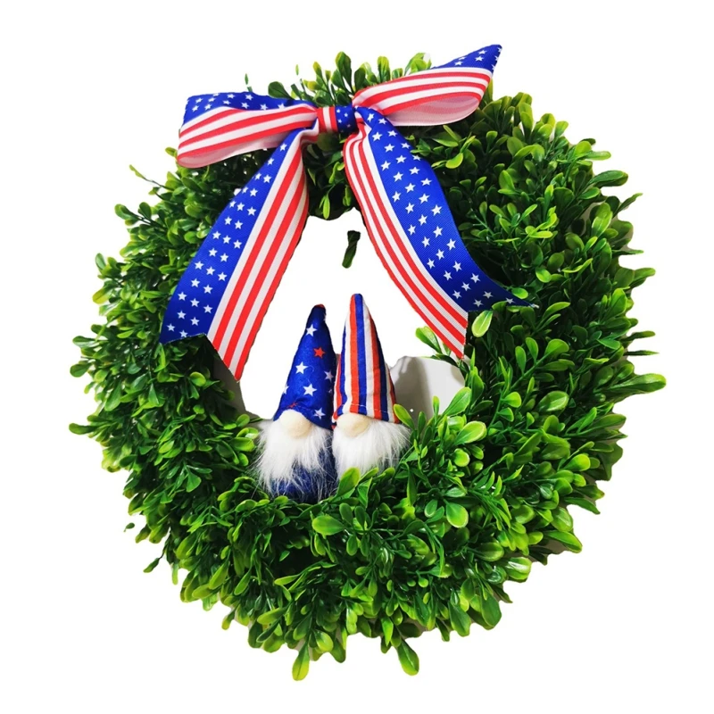 

Independence Day Gnome Faceless Doll Wreath Front Door Wall Ornaments Home Party Supplies Practical and durable doll decoration