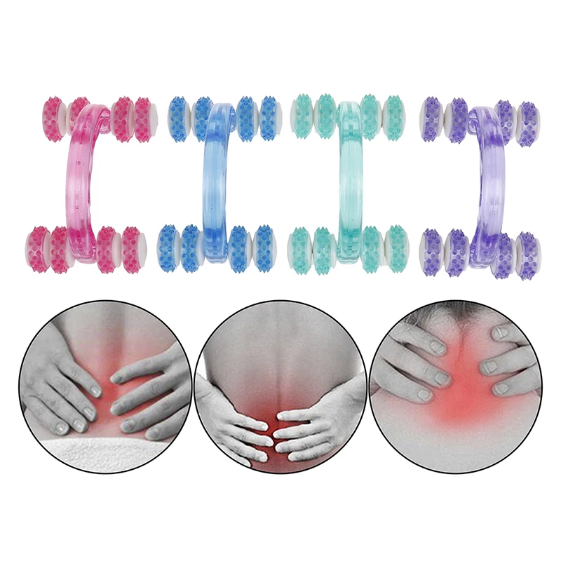1PC Eight Roller Wheels Full-body Plastic Car Relaxing Hand Massage Tool Reflexology Face Foot Back Body Therapy |