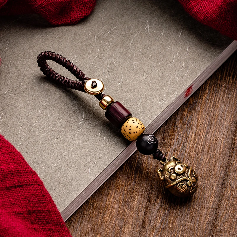 Латунные брелоки с надписью благословение свинка брелок Подвеска винтажный