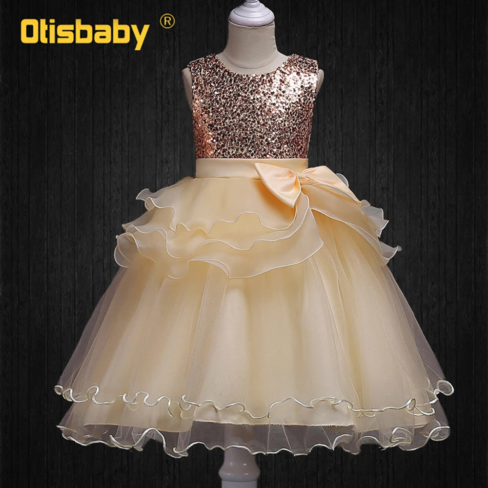 Evening Party Elegant Dresses for Girls Flower Girl Teenage Sequins Tulle Wedding Gowns Christmas Clothing | Детская одежда и