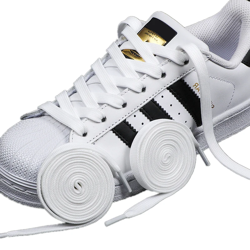 

1 Pair Black White Shoe Laces Flat Double Woven Anti-slip Polyester Shoelaces Sports Casual White Shoes Classic Shoelace
