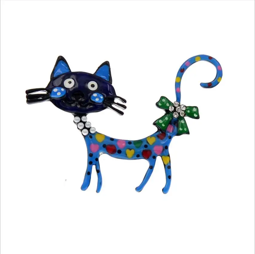 2022 fasahion Lovely Cat Brooches 2-color Enamel Pet Animal Party Casual Brooch Pins For Women Men Gifts | Украшения и аксессуары