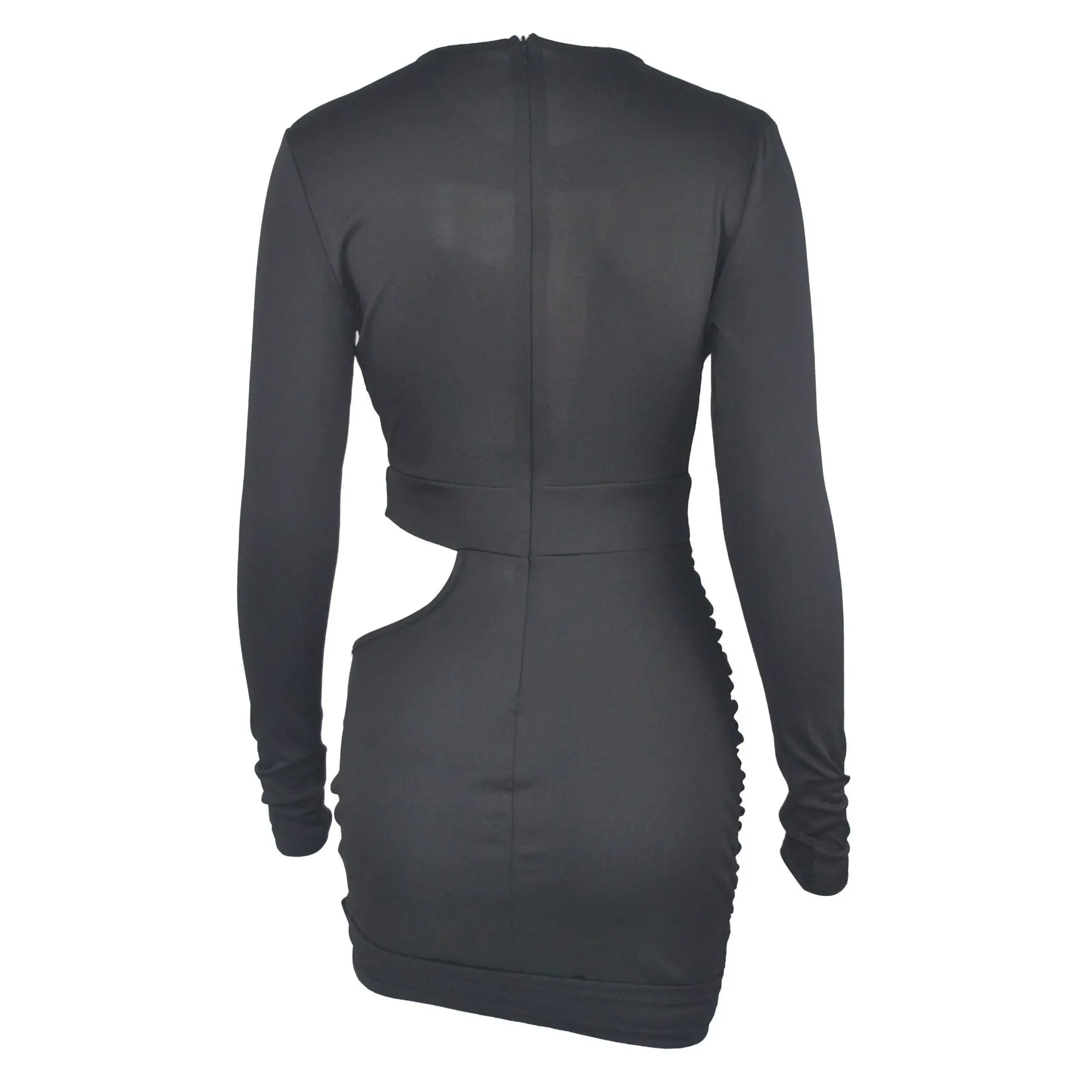 

New Summer Hollow Pleated Sexy Dress Party Nightclub Dress Long-sleeved Tight-fitting Plus Size Dress Maxi Dresses for Women
