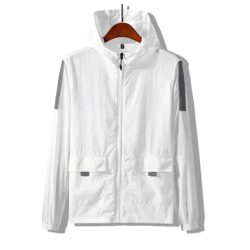 

Новинка 2020, Спортивная Солнцезащитная одежда для влюбленных, Летние Ультратонкие мужские куртки из вискозы, дышащая спортивная одежда с ка...