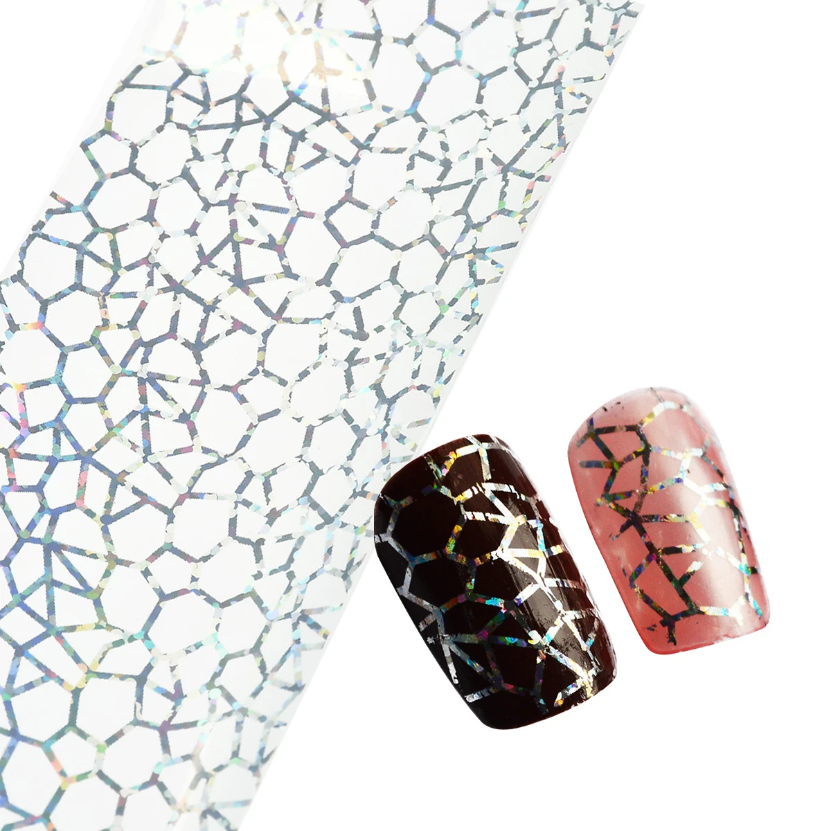 Блестящий дизайн ногтей полный наконечник DIY Cobweb ногтевая фольга переводная