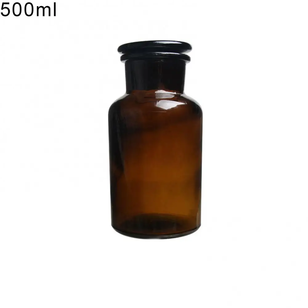 

30/60/125/250/500ml Brown Wide-Mouth Reagent Bottle Storage Jar Lab Supplies