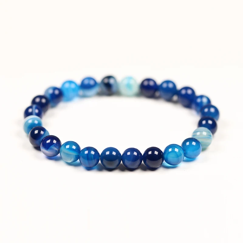 Новая мода 8 мм браслет из натурального камня Мужской 5 видов цветов красивый