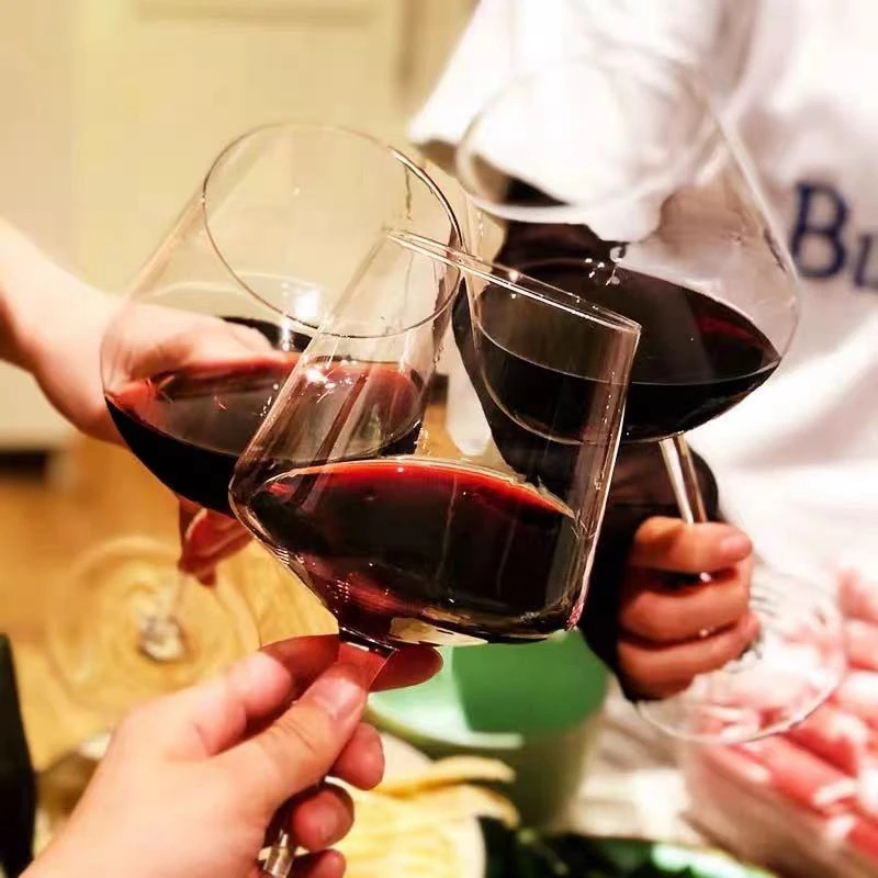 

4PCS/Red Wine Glass Set Crystal Burgundy Square Home European Style Creative Luxury Personality Goblet Wine Glass