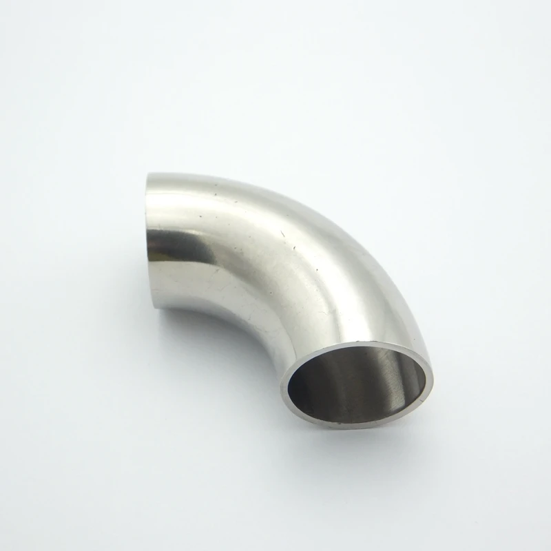 Фитинг санитарный из нержавеющей стали наружный диаметр 45 мм 90 градусов 1 3/4