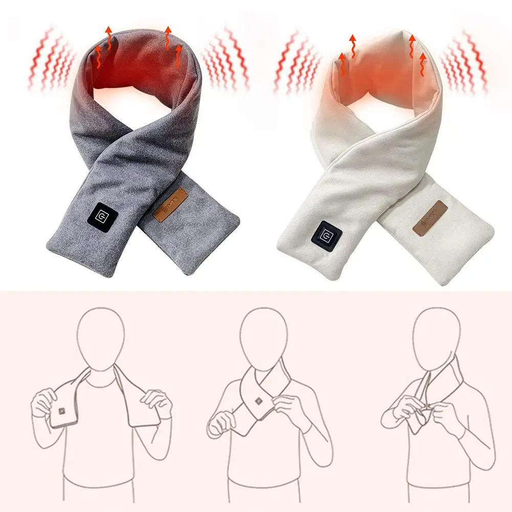 

Newest Electric Heated Neck Scarf Wrap USB charging Adjustable Heating Gaiter for Women Men #W0