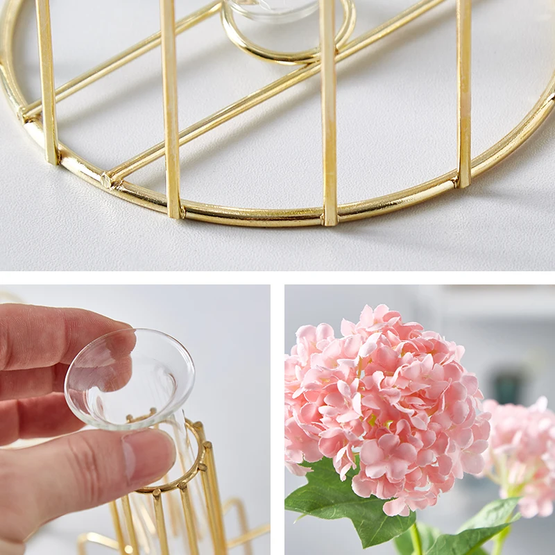 Transparent Vase of Hydroponic Glass Decoration Nordic metal and test tubeVase for the Flowers Small Terrarium HomeDecor gift | Дом и сад