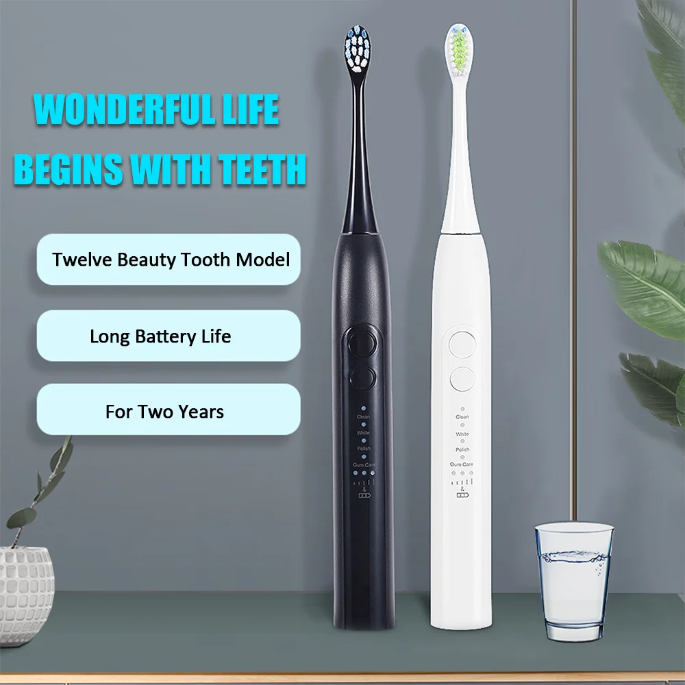 Ультразвуковая электрическая зубная щетка перезаряжаемая USB зарядка зубные