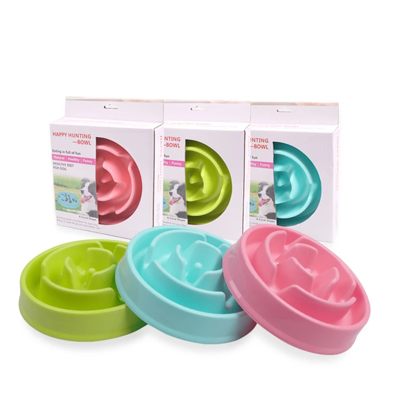 Миска для домашних питомцев пластиковая антиудушная собак и кошек форма еды