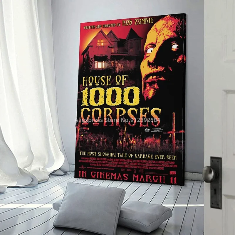Плакат из фильма ужасы плакаты с изображением дома 1000 трупов холст настенная