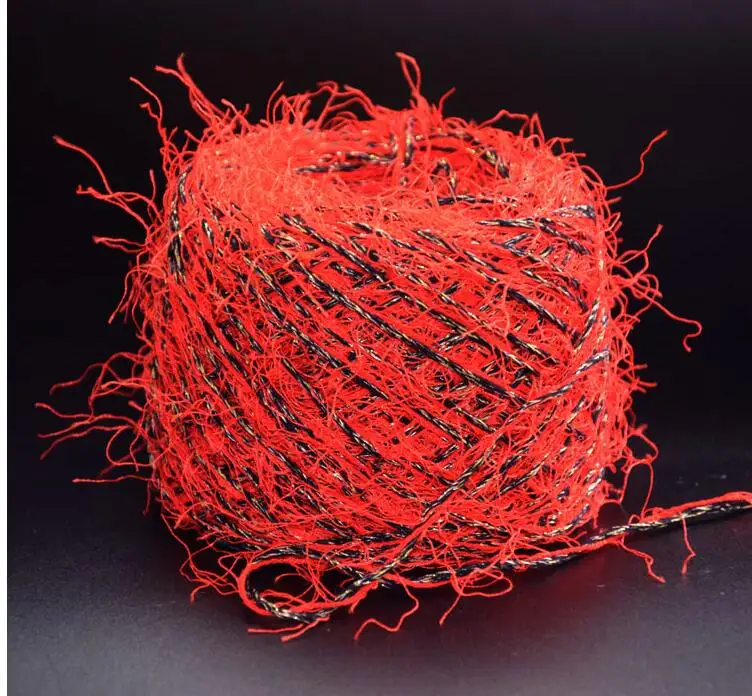 Пряжа из хлопка и перьев 50 г/лот для ручного вязания металлическая пряжа крючком