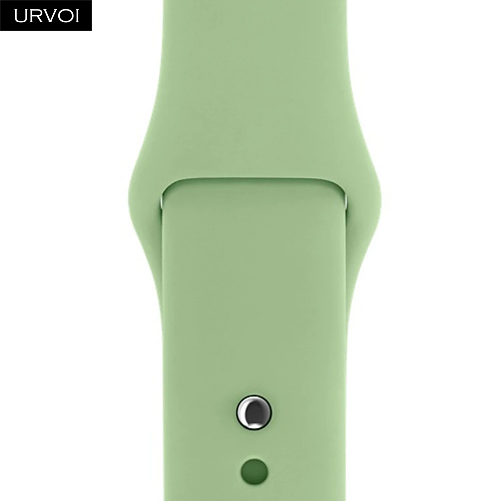 Mint Спортивный ремешок URVOI для apple watch 5, 4, 3, 2, 1, силиконовый ремешок для iWatch 40 мм, 44 мм, застежка на булавке и застежке, новинка, сосновый зеленый - Цвет ремешка: Mint