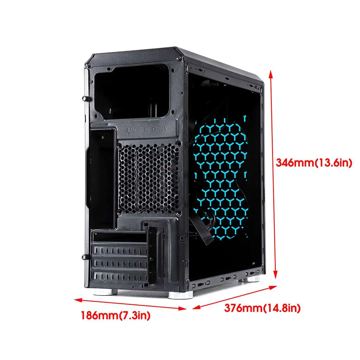 Мини ATX игровой компьютер ПК корпуса башни стеклянная панель настольный компьютер Mainframe полноразмерный прозрачный корпус 386x180x386 мм