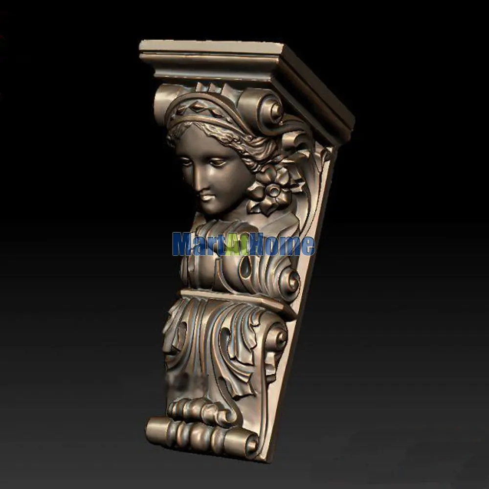Европейская скульптура модель богиня компонент 3D STL файл круглая резьба чертеж