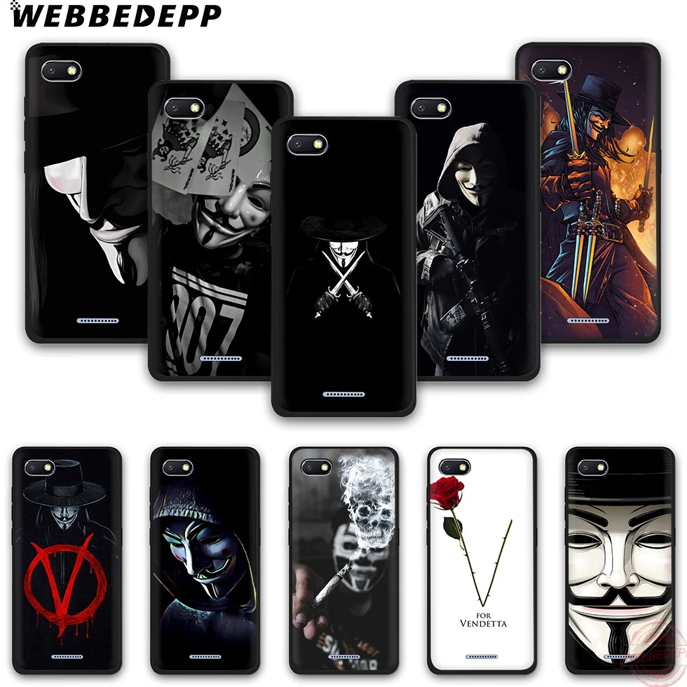 WEBBEDEPP V For Vendetta модные чехлы для мобильного телефона из мягкого силикона чехол Redmi