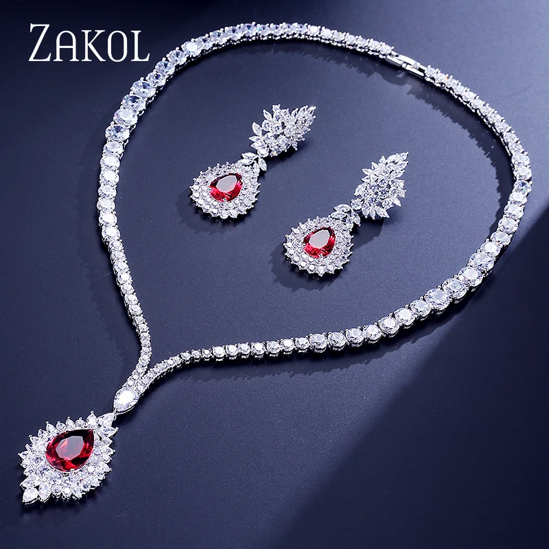 ZAKOL Винтаж микро-инкрустация кубического циркония синий Кластерные украшения