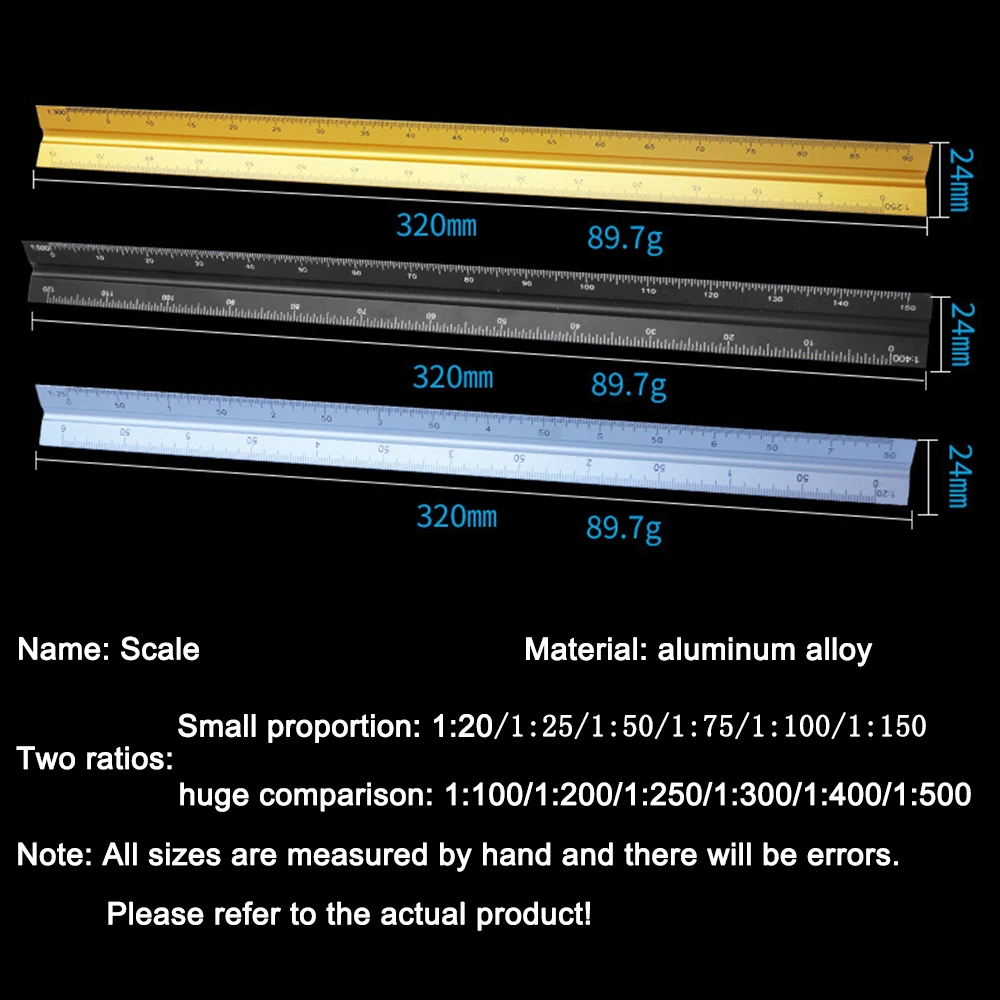 30 см архитектурная шкала треугольная линейка алюминиевая для черчения Прямая