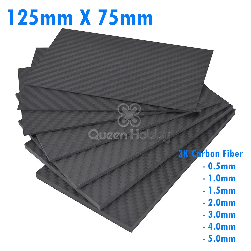 

Пластины из углеродного волокна 125 мм X 75 мм, толщина 0,5 мм/1 мм/1,5 мм/2 мм/3 мм/4 мм/5 мм