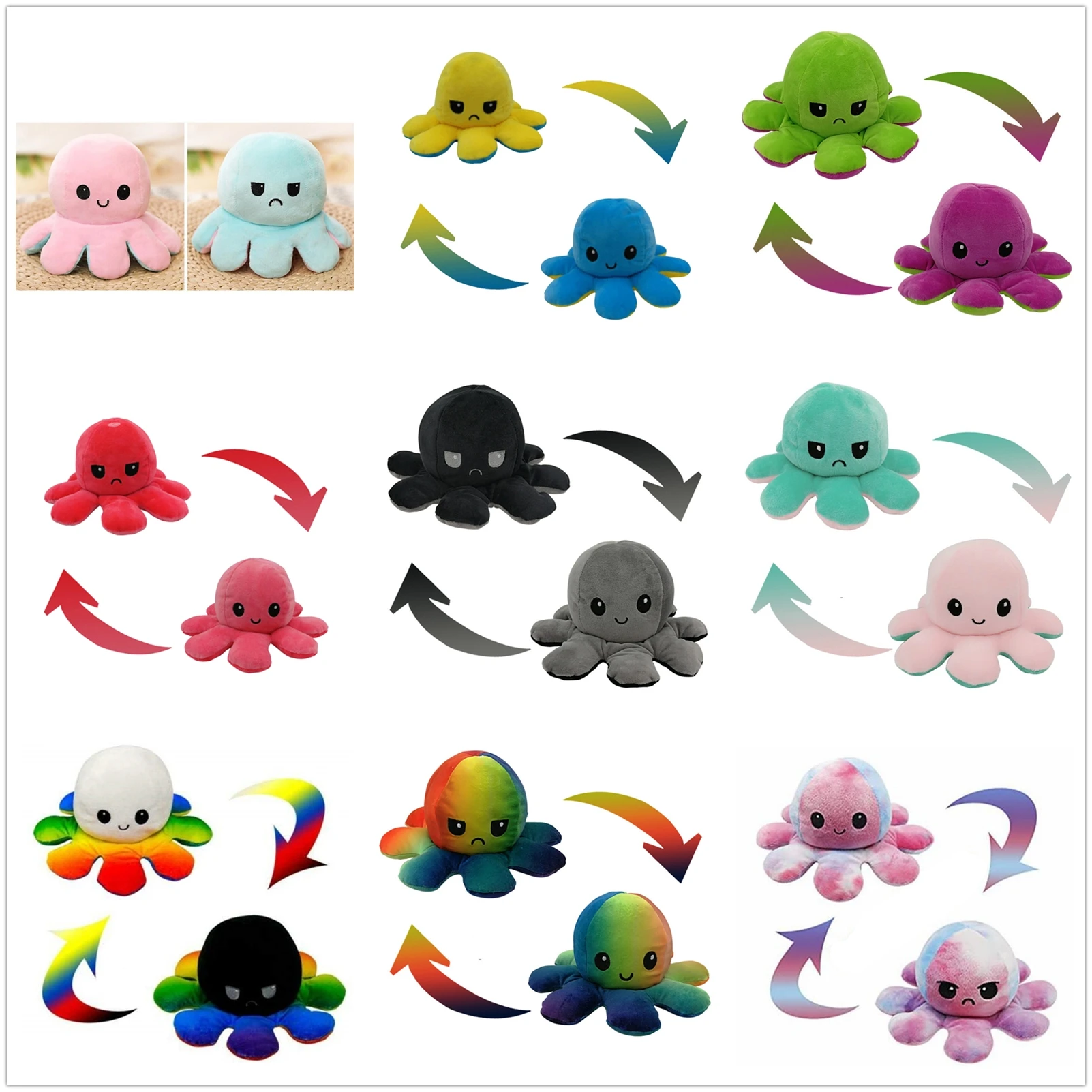 

Peluches pulpo Genuine Soft Newly-Arrived Toy Doll Flip Octopus Reverse Free-Shipping Supply Fashion Tow-sidee Octopu Toys
