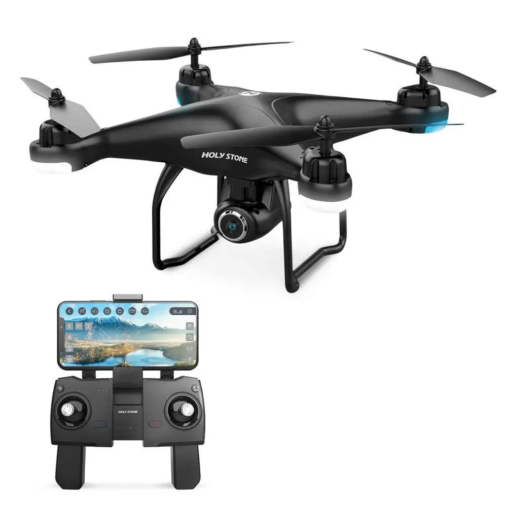 Holy Stone HS120D gps Радиоуправляемый Дрон 150 м wifi FPV 1080p HD камера Запись голоса Tapfly большой радиус действия с Follow Me RC Квадрокоптер 300 м - Цвет: Белый