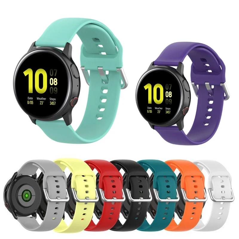 Ремешок силиконовый для Samsung Watch 3 41 45 мм Gear S3 спортивный браслет Galaxy Active 2 40 44 22 20 |