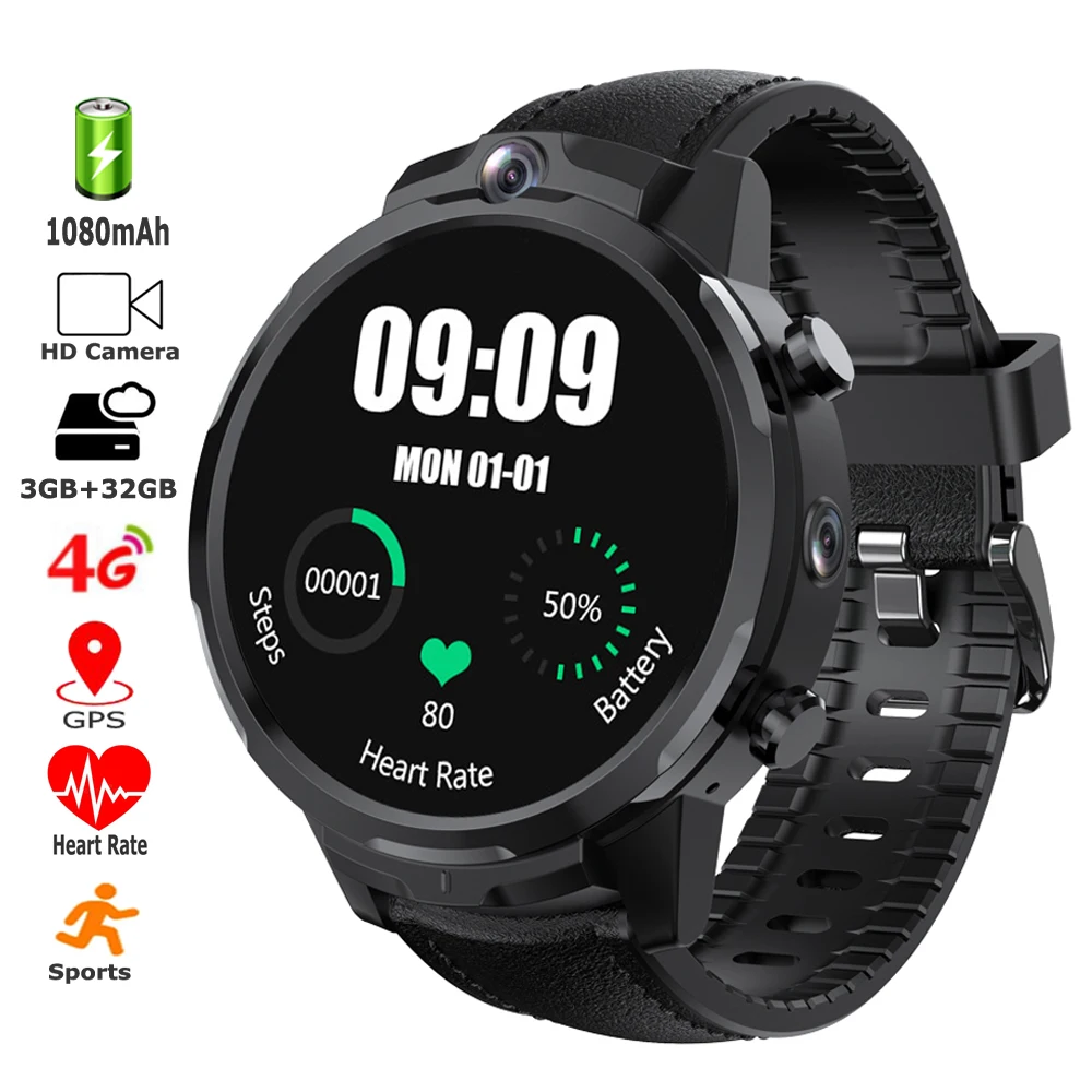 

MTK6739 Quad Core Smartwatch Men With GPS Dual Camera 3GB+32GB 4G SIM Card WiFi Sports Smart Watch 2020 For Xiaomi Huawei Apple