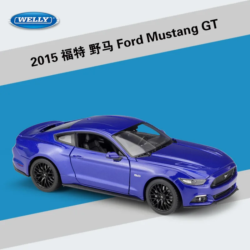 Welly 1:24 литье под давлением 2015 Мустанг GT черный синий красный спортивные