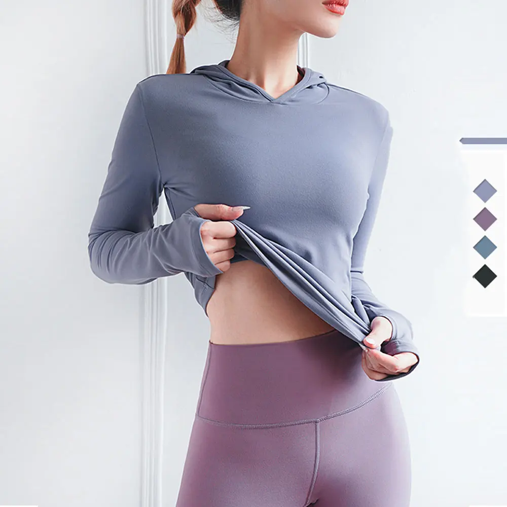 

Женская спортивная куртка для бега, женские толстовки с дырками для больших пальцев, толстовка на молнии для тренажерного зала, куртка для й...