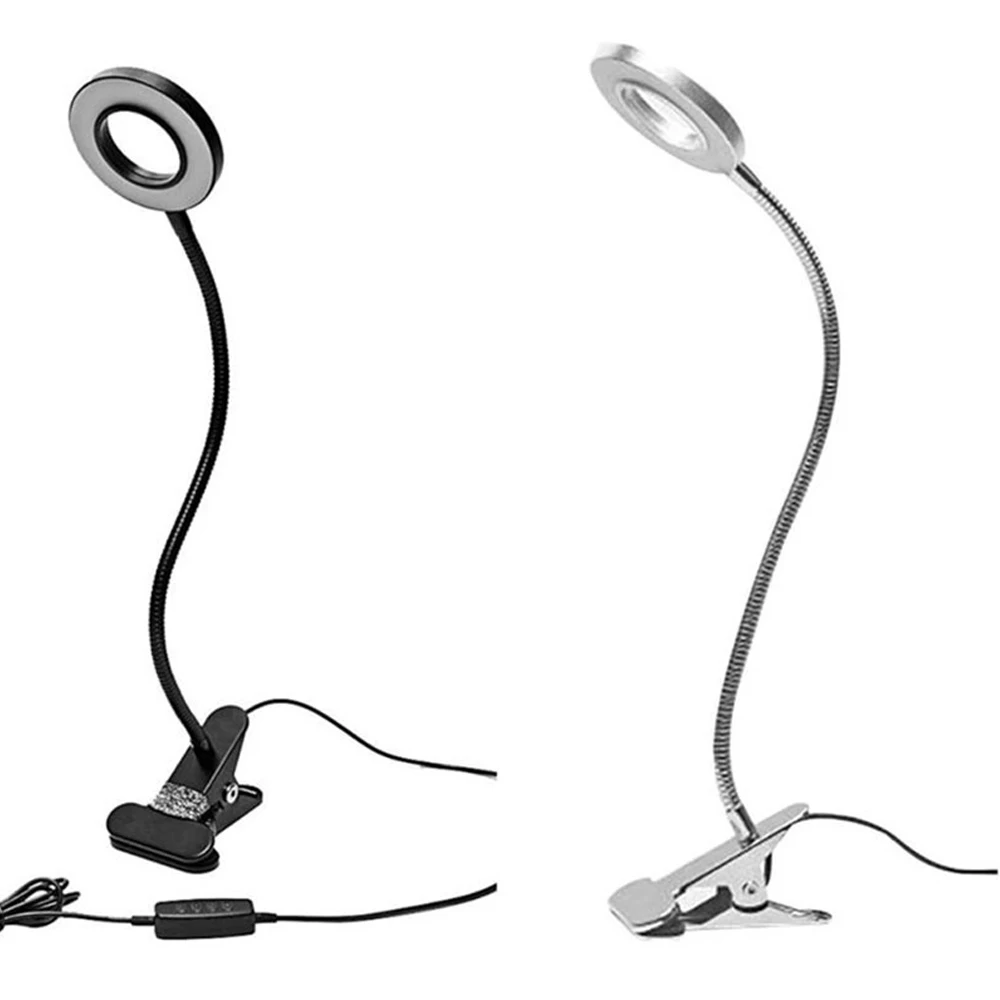 Светодиодный Портативный зажим Настольная лампа USB Перезаряжаемый с затемнением