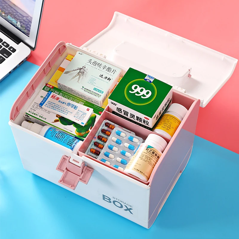 Бытовой многослойный пластиковый медицинский набор большой контейнер для