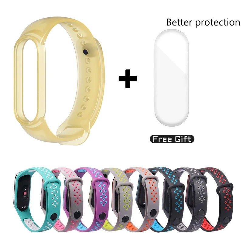 

Силиконовый Сменный Чехол для браслета Xiaomi Mi Band 6 5 с защитой от пота для MiBand 6 5 3 4, аксессуары для спортивного браслета