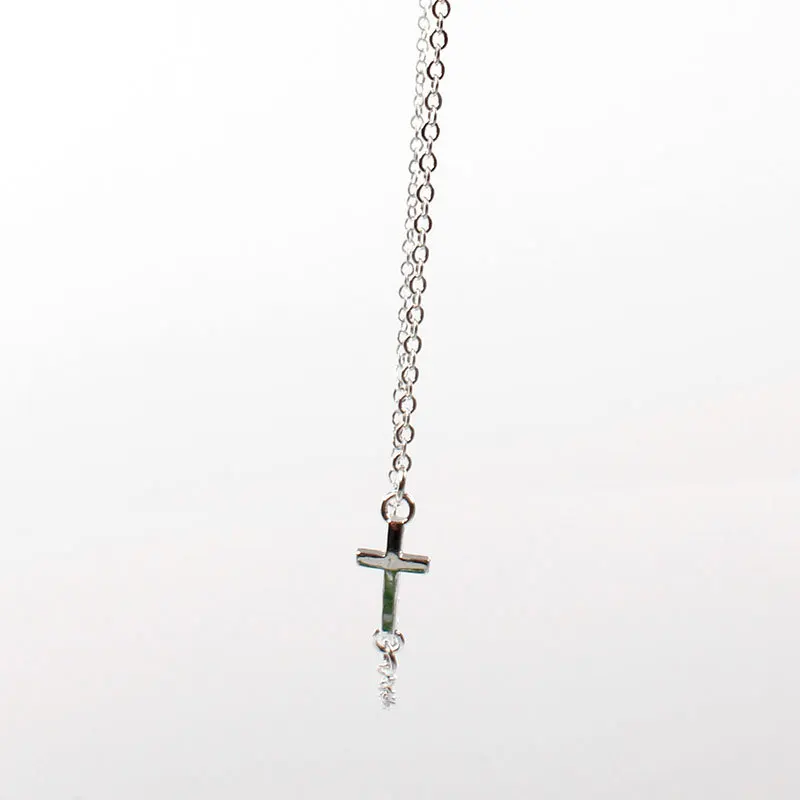 Индивидуальное простое ожерелье с кулоном в виде креста модное золотистое