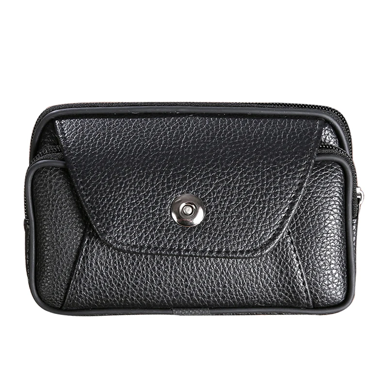 Мужская кожаная сумка пояс на молнии кошелек для монет поясная телефона откидная