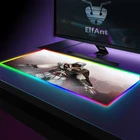 Коврик для мышки с аниме Larg e LED 14 цветов подсветка RGB игровой коврик для мыши резиновый нескользящий утолщенный Настольный коврик Assassins Creed аксессуары