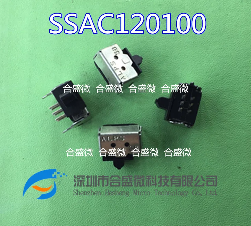 10 шт. скользящий переключатель SSAC120100 DIP-переключатель горизонтальный 2 положения