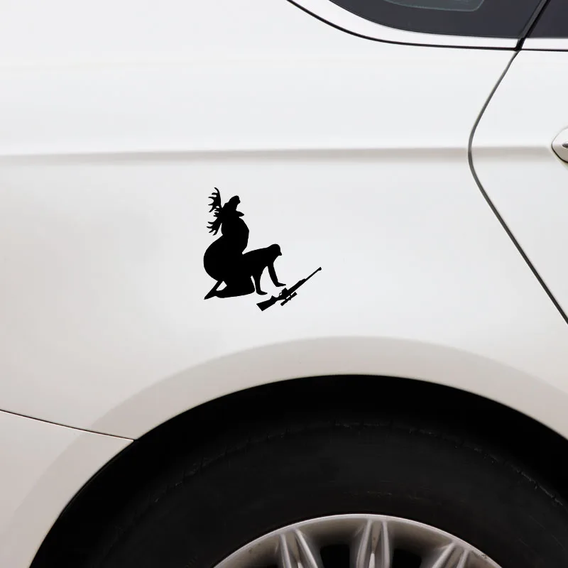 

Creative Car Stickers Vinyl Accessories Elk Hunter Motocross Decal Car Window Reflective Art Pattern Car Stickers PVC13*12cm