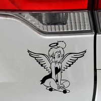 1412 7cm cute lovely animate fairy angel high quality covering the body decal car sticker blacksilver c20 1332