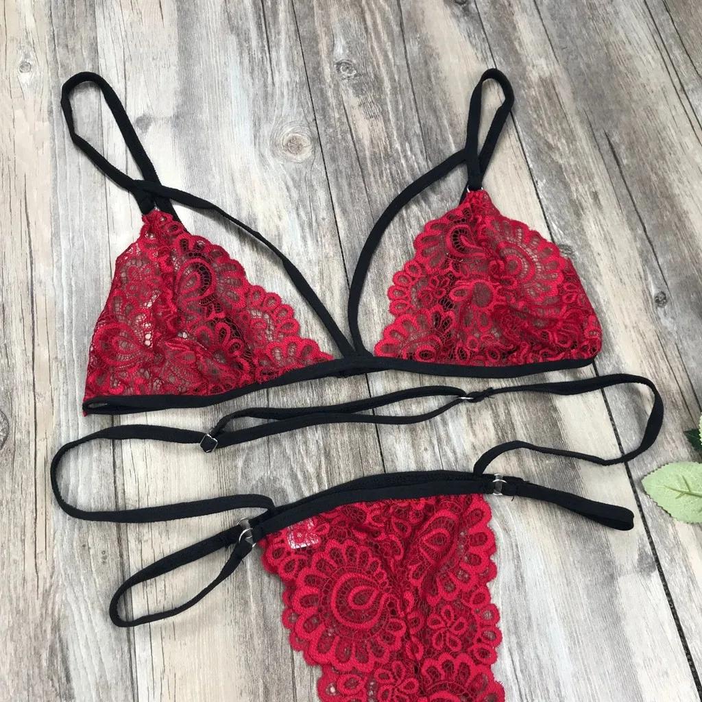 Модное женское нижнее белье кружевное сексуальное на бретельках бюстгальтер и