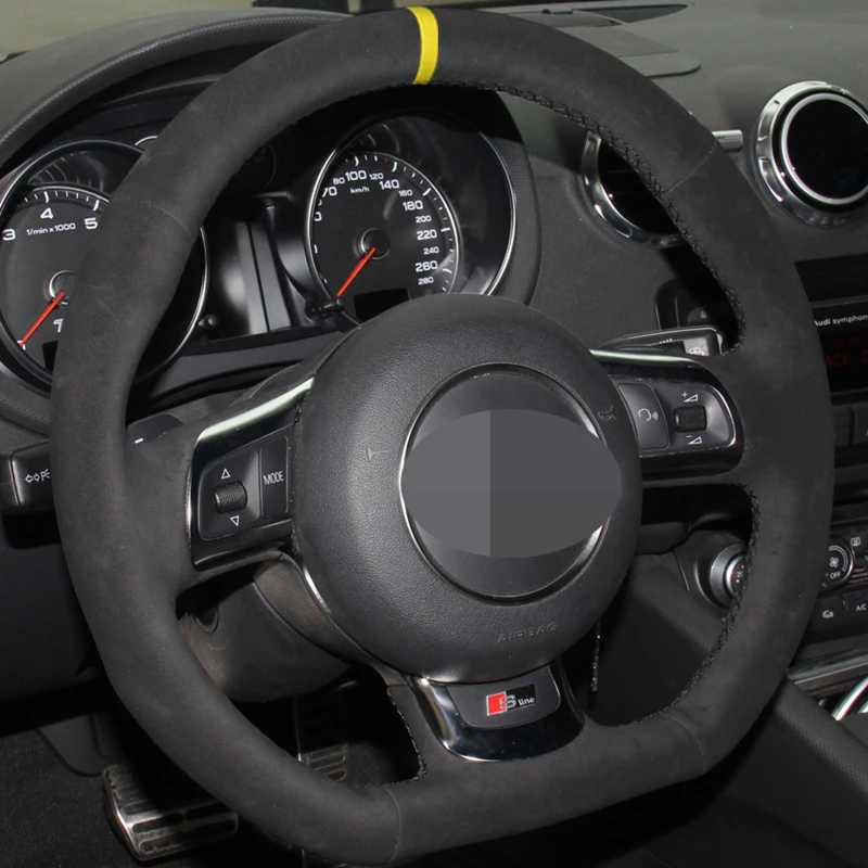 DKCEIS ручная строчка Черная мягкая замша для Audi A3 S3 (8P) Sportback 2008-2012 R8 TT TTS (8J) 2006-2014 |