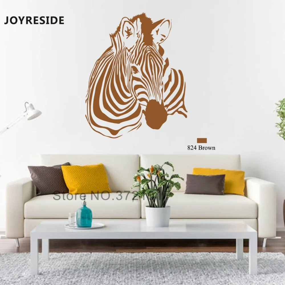 JOYRESIDE, Зебра, наклейка на стену с животными, виниловая наклейка, Декор, интерьер, искусство, дизайн гостиной, дома, спальни, общежития, украшение, фреска, A202