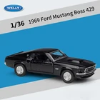 Классический автомобиль Welly 1:36 Масштаб 1969 Ford Mustang Boss 429 модель автомобиля из металлического сплава спортивный автомобиль игрушечный автомобиль для детей