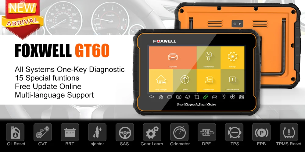 Foxwell GT60 Профессиональный OBD2 Автомобильный сканер полная система автоматический диагностический сканер инструмент Инжектор Кодирование ODB2 Диагностика автомобиля