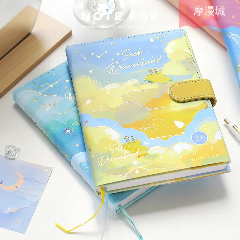 

Note For Dreams Colorful Sky World Soft PU Leather Notebook 98 Sheets 2022 Undated Weekly Plan+Grid+Blank+Dotted Paper
